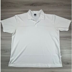 Nike Sphere Dry Mens XXL White Waffle Knit Short Sleeve Golf Polo Shirt